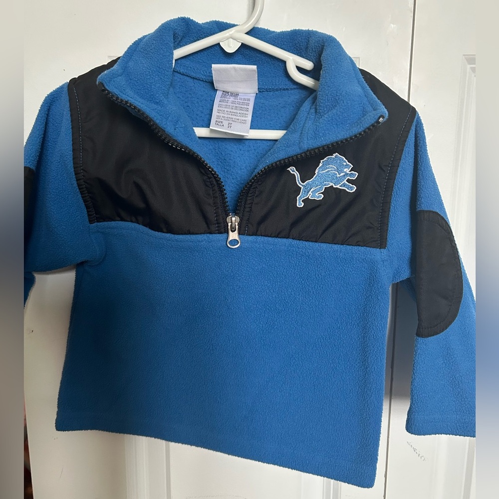 Toddler 2t Detroit lions quarter zip sweater